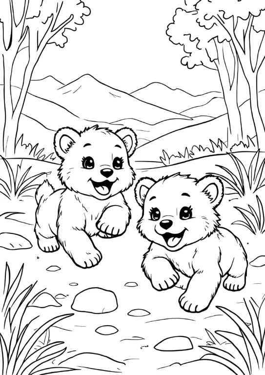Playful Bear Cubs