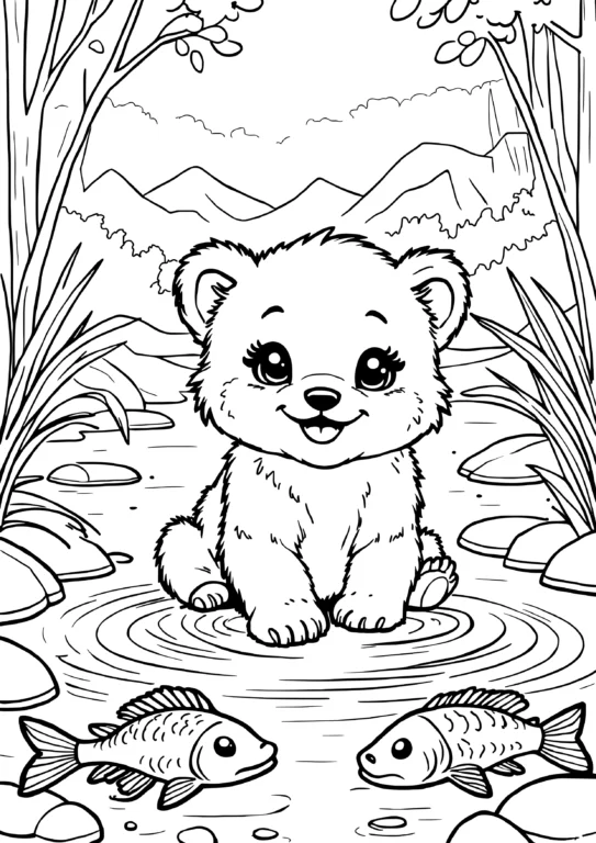 Bear Cub by River