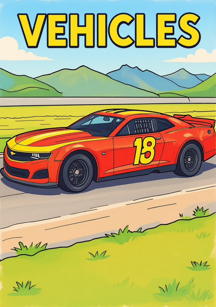 Vehicle coloring pages for kids