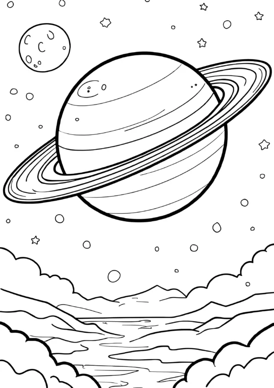 Ringed Planet and Moon