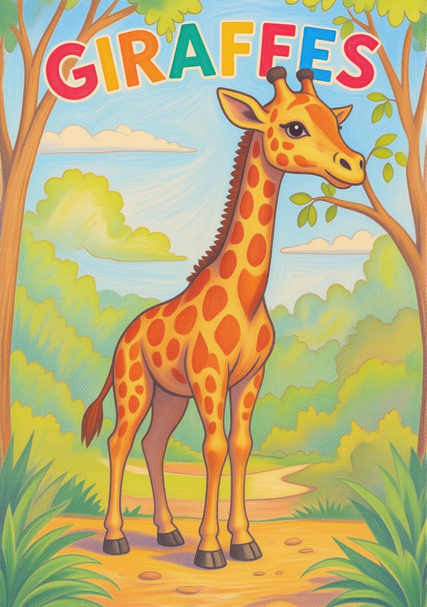 free giraffes coloring pages for kids