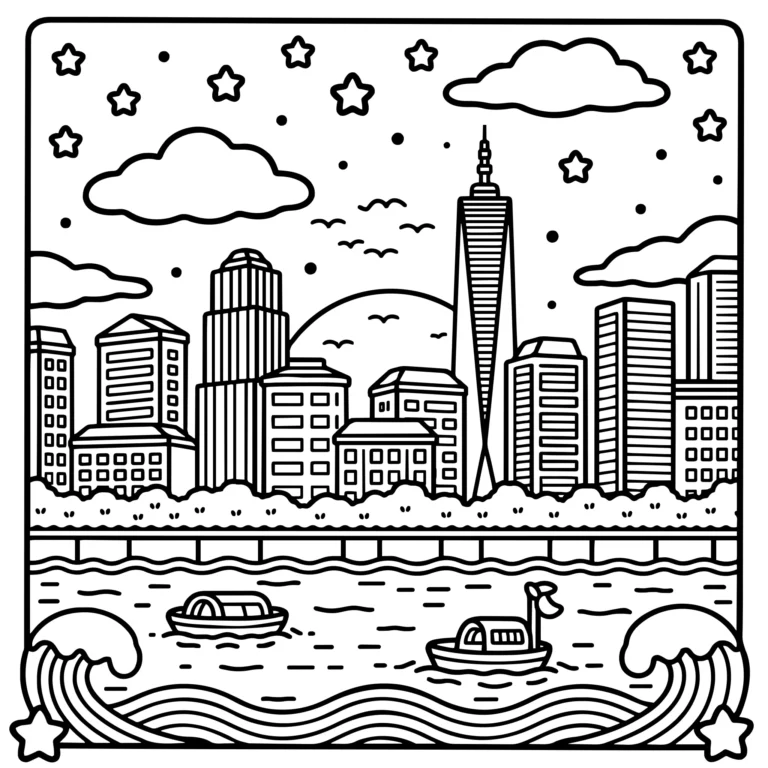 Evening City Skyline