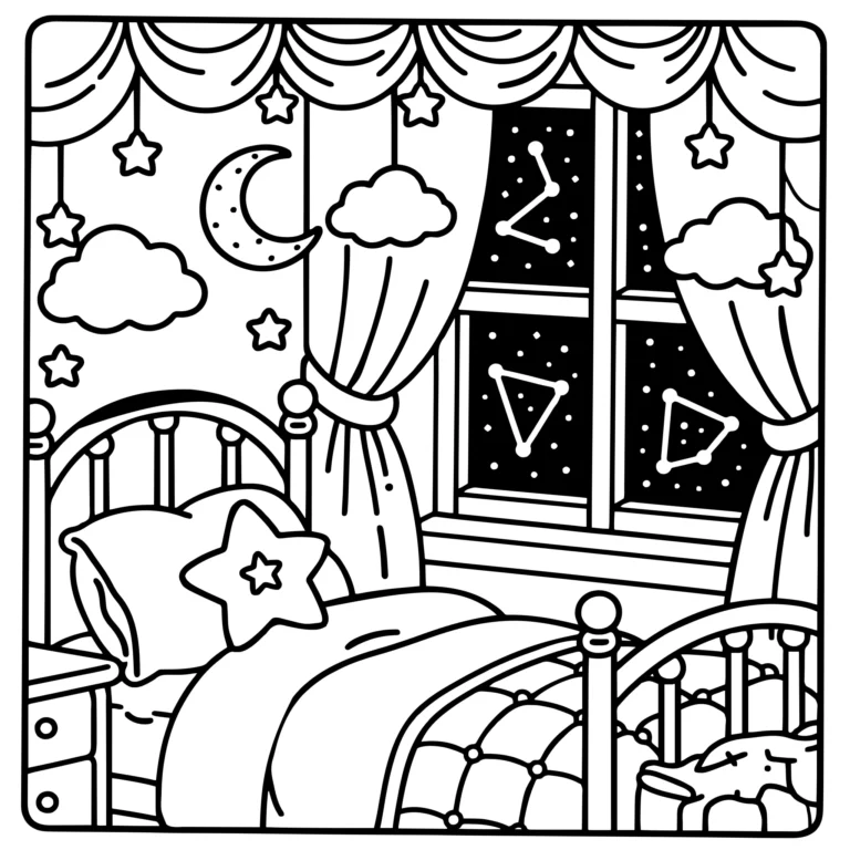 Bed of Stars and Curtains