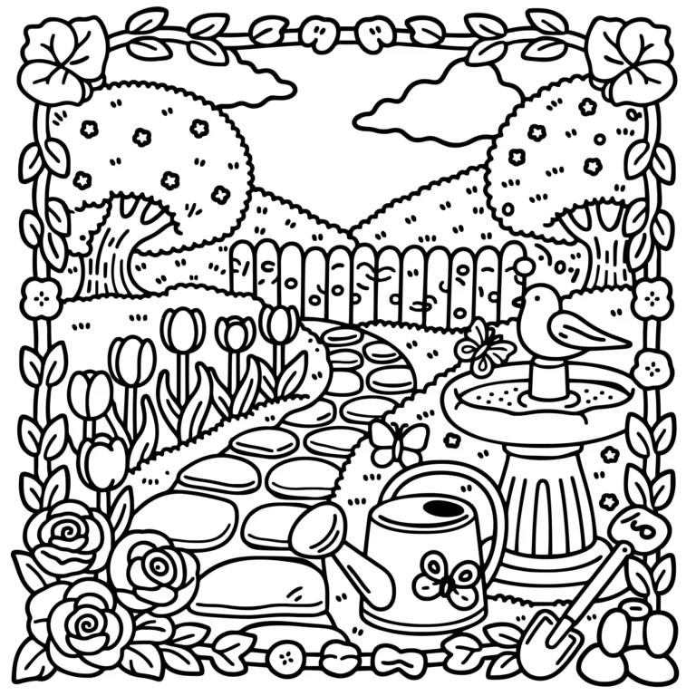 Blooming Garden Pathway