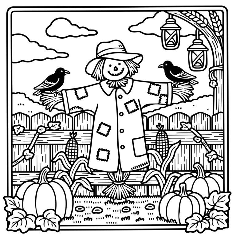 Autumn Scarecrow and Field