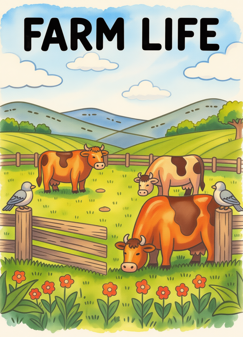 Farm life coloring pages for kids