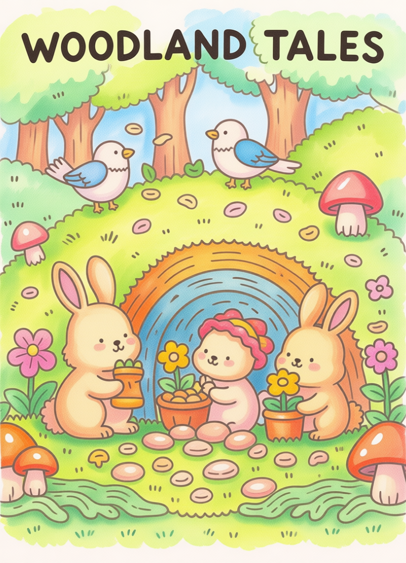 Woodland tales coloring pages