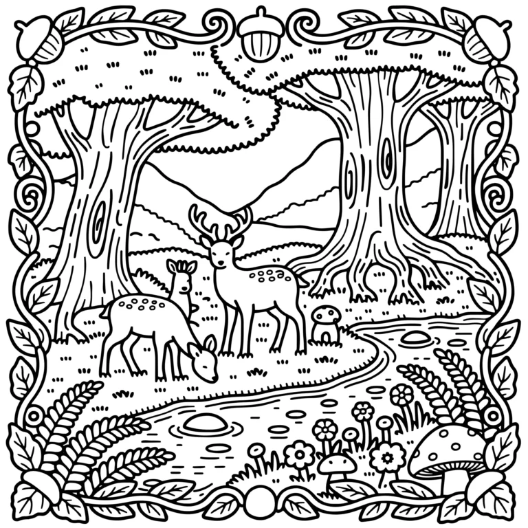 Deer at the Forest Stream