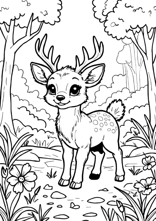 Deer in Forest Clearing