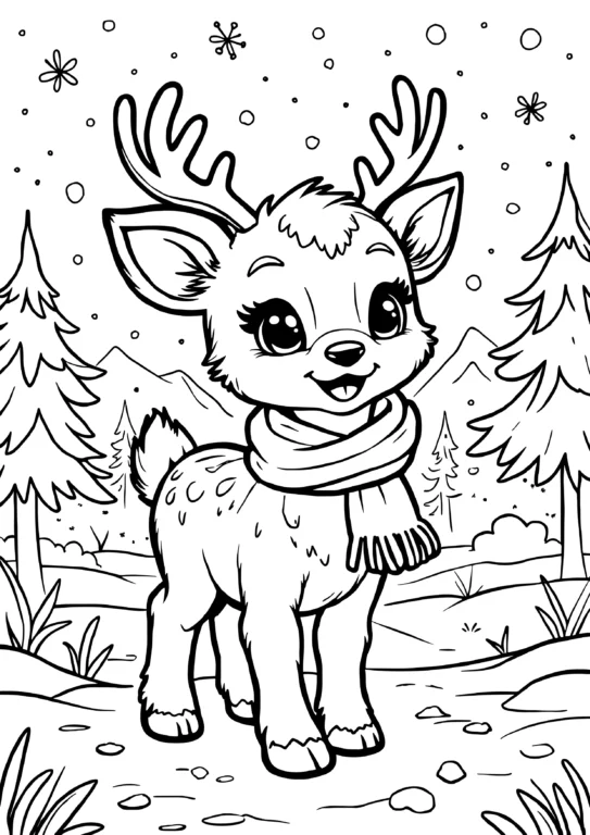 Winter Deer with Scarf