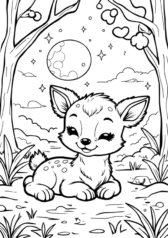 Sleeping Deer at Night