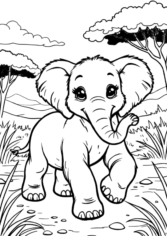 Elephant Family on Savanna