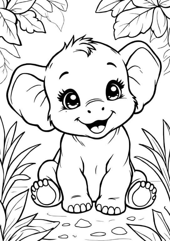 Baby Elephant in Jungle