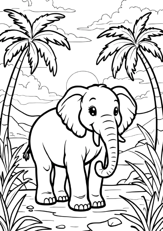 Safari Elephant Silhouette