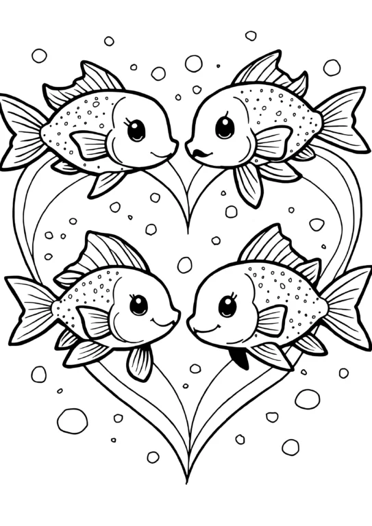 Heart-Shaped School of Fish