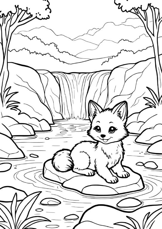 Resting Waterfall Fox