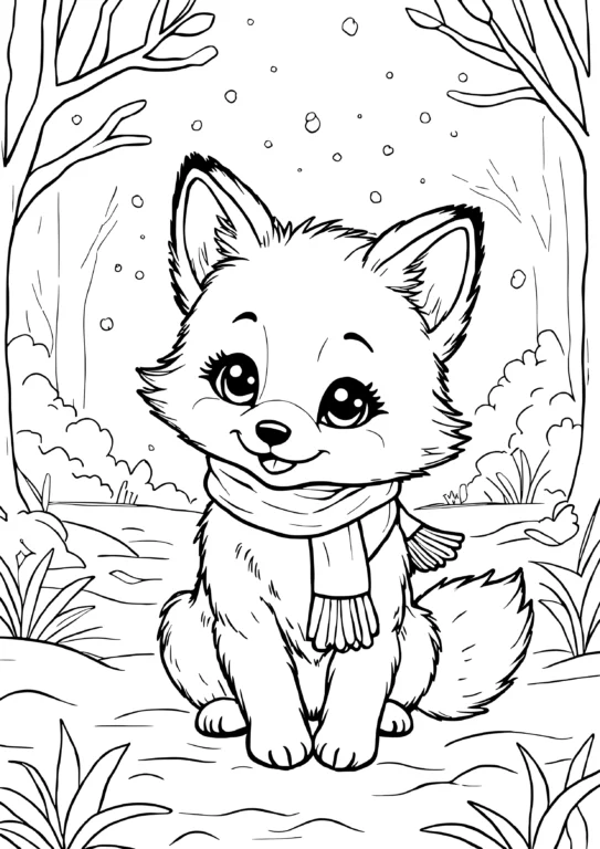 Winter Fox with Scarf