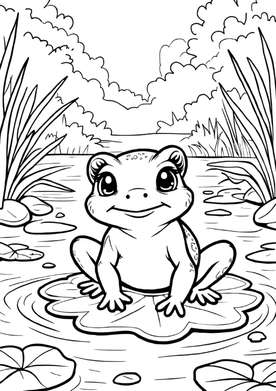 Happy Frog on Lily Pad