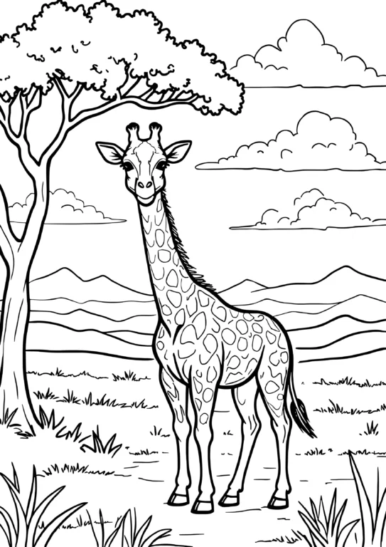 Savanna Giraffe Scene