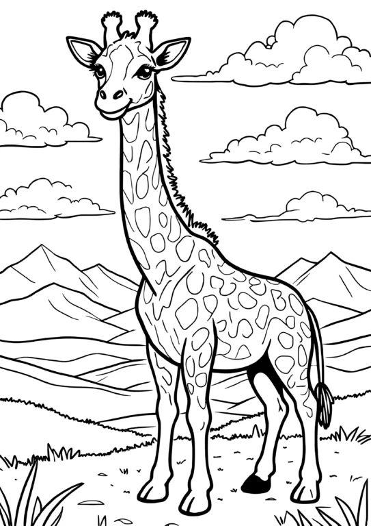 Mountain Giraffe Scene