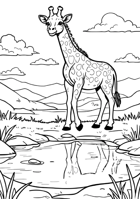 Waterhole Giraffe