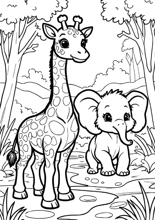 Forest Friends Giraffe and Elephant