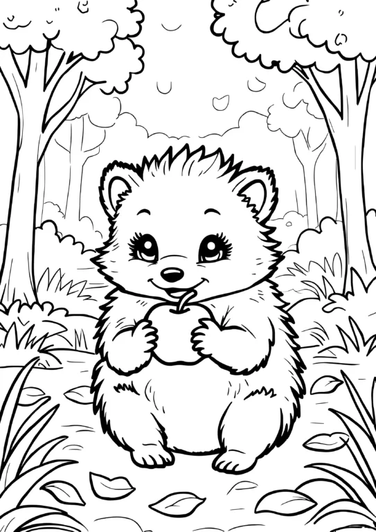 Autumn Hedgehog with Apple