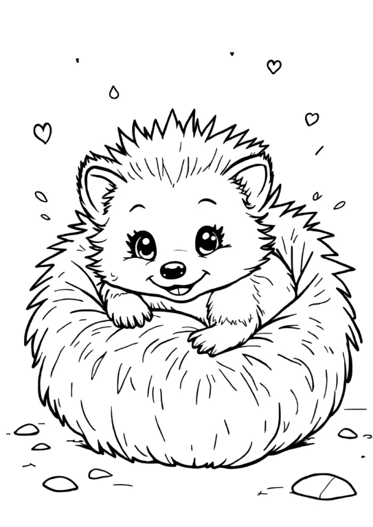 Curled Baby Hedgehog