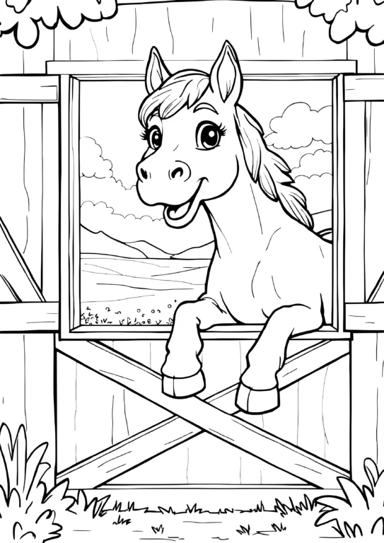Barn Window Horse