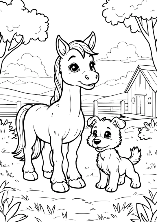 Horse and Dog Friends