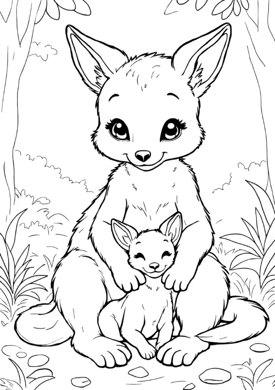 Resting Kangaroo Family