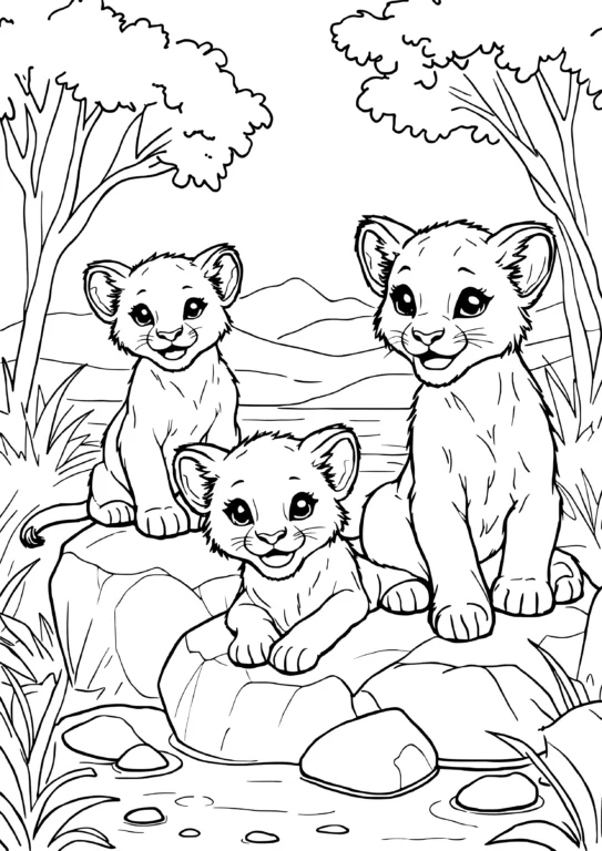 Lion Family Scene