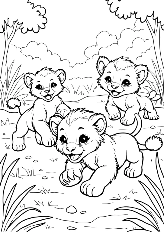 Playful Lion Cubs