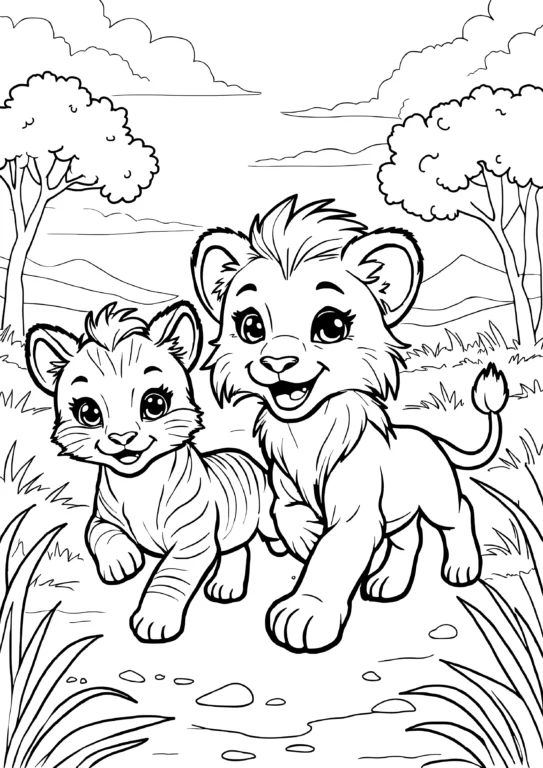 Lion and Zebra Friends