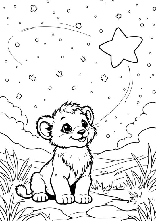Starry Night Lion Cub
