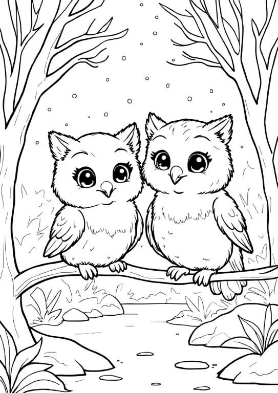 Winter Owl Family