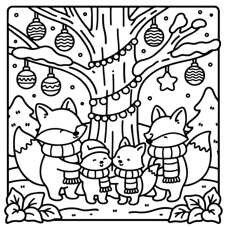 Forest Christmas Foxes
