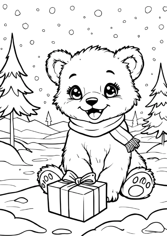 Polar Bear with Present