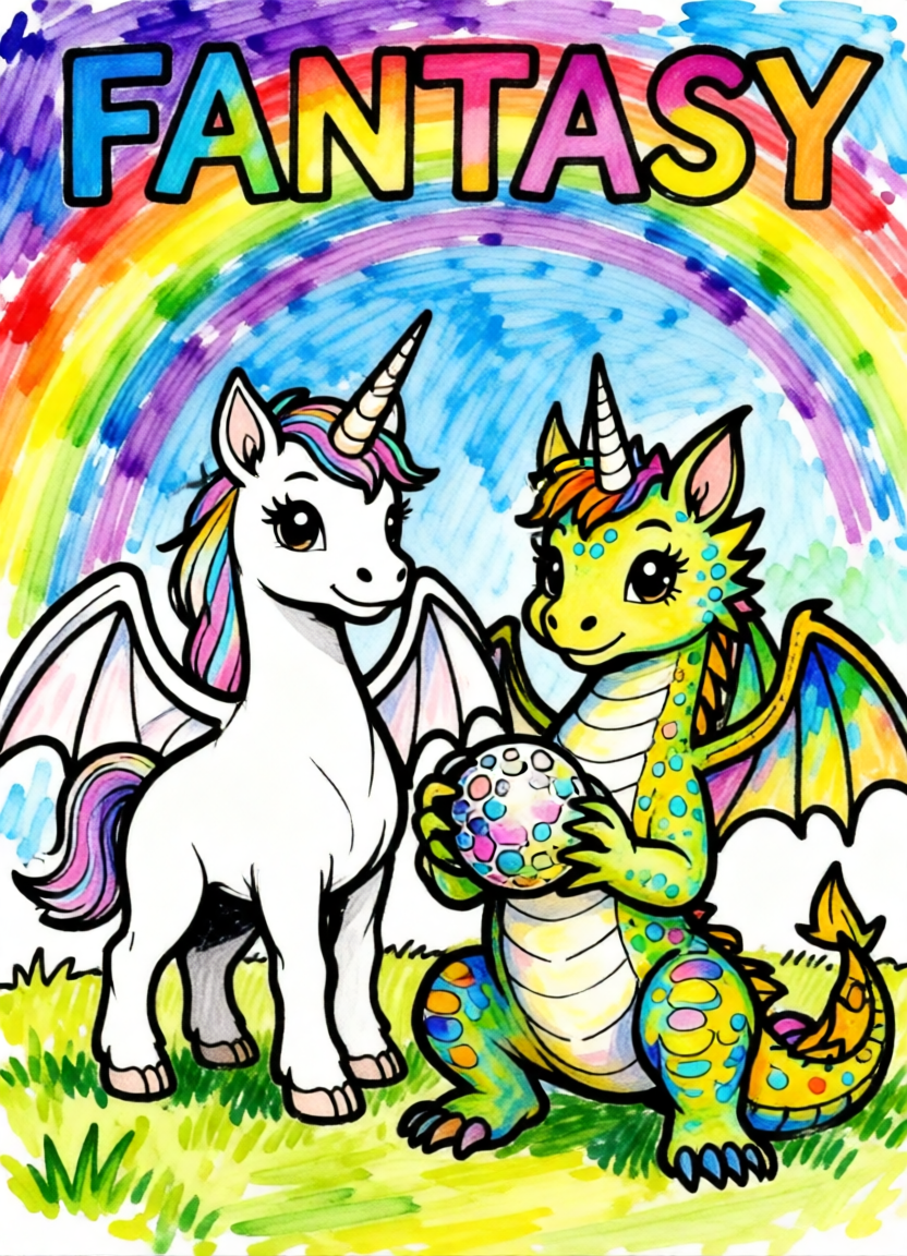 Free fantasy coloring pages