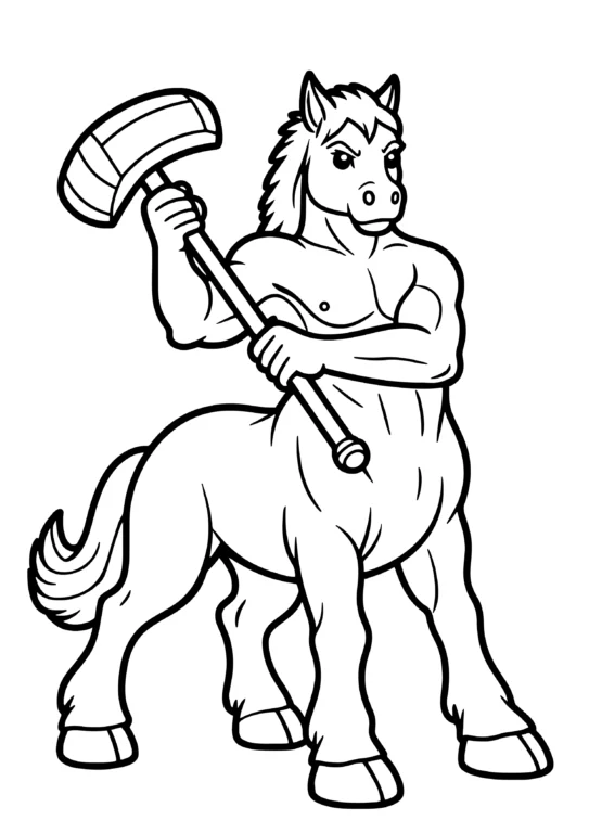 Mace Centaur Coloring Page