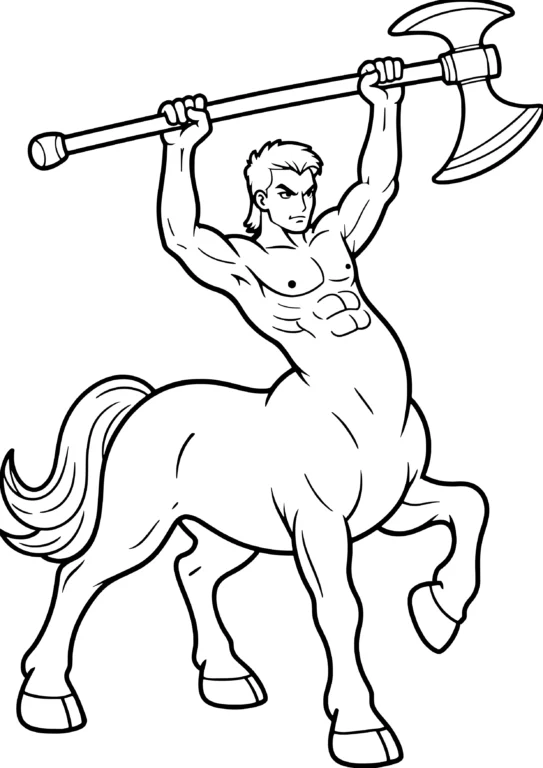 Poleaxe Centaur Coloring Page