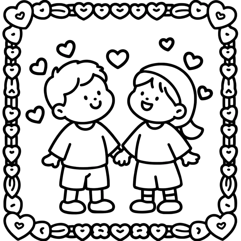 Bordered Valentine Couple