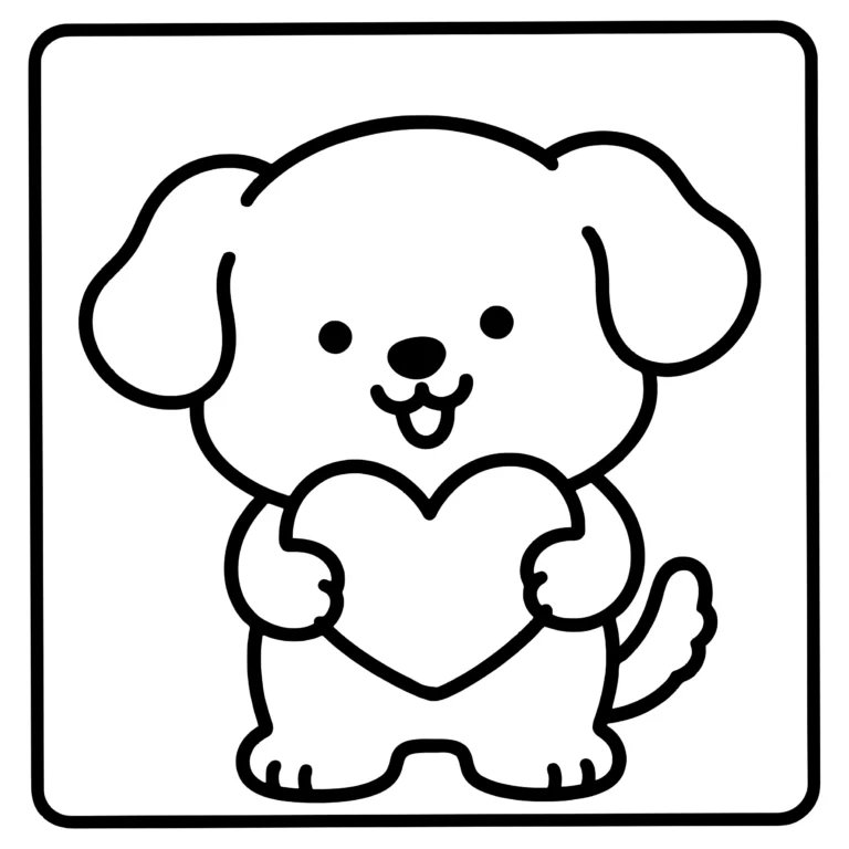 Bordered Valentine Dog