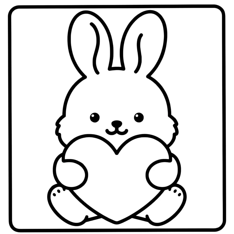 Bordered Valentine Bunny