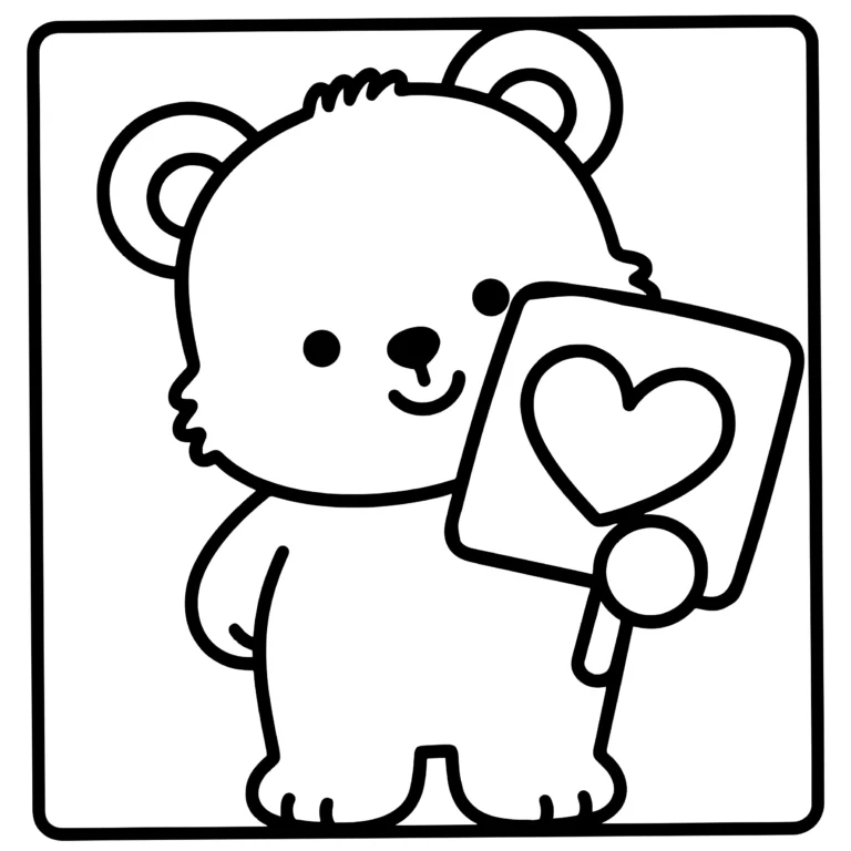 Bordered Valentine Bear