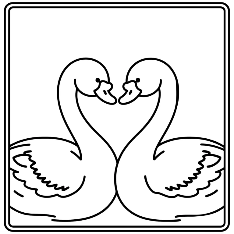 Bordered Swan Heart