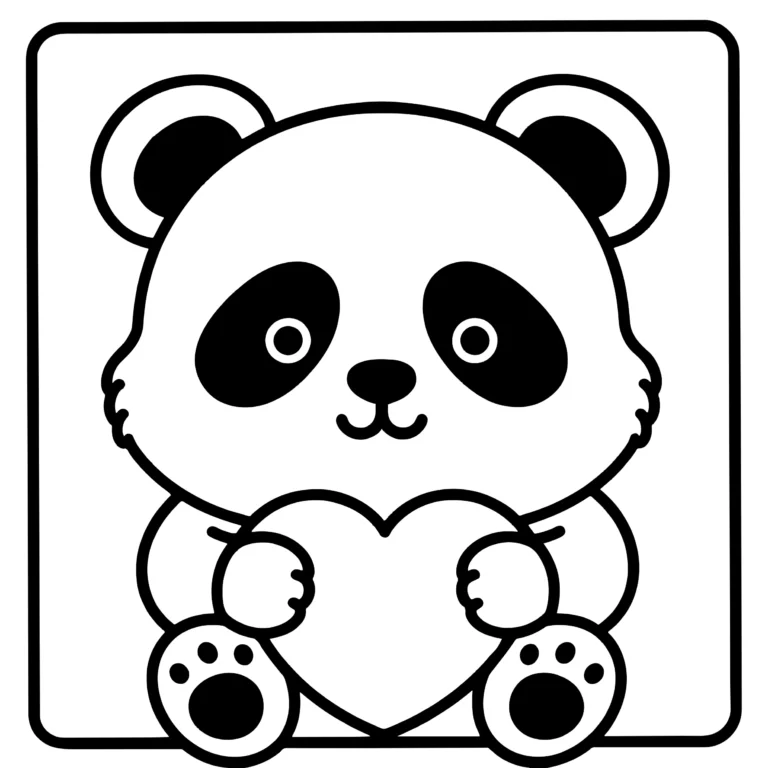 Bordered Valentine Panda