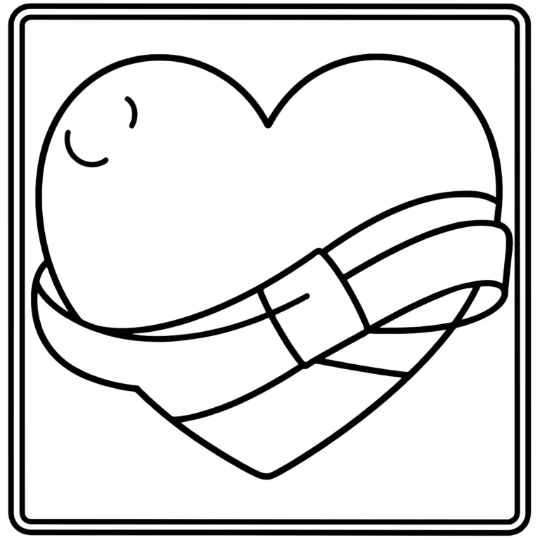 Bordered Ribbon Heart