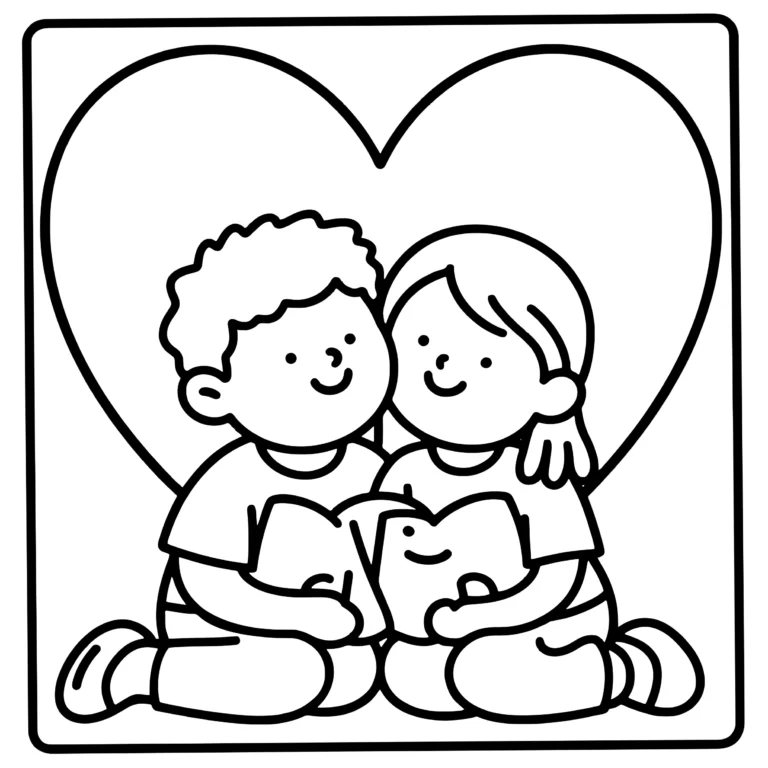 Bordered Valentine Couple Heart