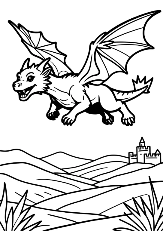 Fantasy Dragon Coloring Page